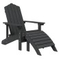 vidaXL Sillas de jardín Adirondack 2 uds con reposapiés HDPE antracita vidaXL Sillas de jardín Adirondack 2 uds con reposapiés HDPE antracita