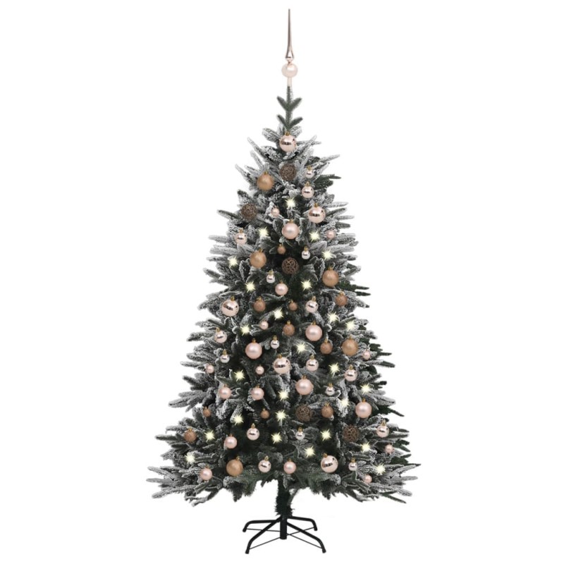 vidaXL Árbol de Navidad con LED, bolas y nieve flocada PVC y PE 180 cm vidaXL Árbol de Navidad con LED, bolas y nieve flocada PVC y PE 180 cm