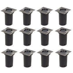 vidaXL Luces de suelo de exterior cuadradas 12 unidades