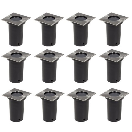 vidaXL Luces de suelo de exterior cuadradas 12 unidades