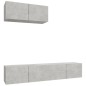 vidaXL Set de muebles de TV 3 pzas madera contrachapada gris hormigón