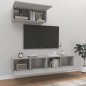 vidaXL Set de muebles de TV 3 pzas madera contrachapada gris hormigón