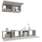 vidaXL Set de muebles de TV 3 pzas madera contrachapada gris hormigón