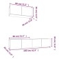 vidaXL Set de muebles de TV 3 pzas madera contrachapada gris hormigón
