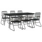 vidaXL Juego de comedor para jardín 7 piezas ratán PVC negro vidaXL Juego de comedor para jardín 7 piezas ratán PVC negro