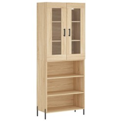 vidaXL Aparador alto madera contrachapada color roble 69,5x34x180 cm