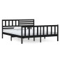vidaXL Estructura de cama de madera maciza negra 140x190 cm vidaXL Estructura de cama de madera maciza negra 140x190 cm