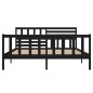 vidaXL Estructura de cama de madera maciza negra 140x190 cm vidaXL Estructura de cama de madera maciza negra 140x190 cm
