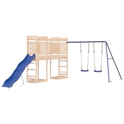 vidaXL Parque infantil de exterior madera maciza de pino