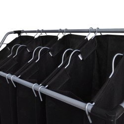 vidaXL Separador de colada con bolsas 2 unidades negro y gris