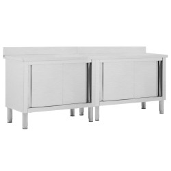 vidaXL Mesas de trabajo puertas correderas 2 ud acero 240x50x(95-97)cm