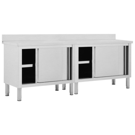 vidaXL Mesas de trabajo puertas correderas 2 ud acero 240x50x(95-97)cm