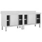 vidaXL Mesas de trabajo puertas correderas 2 ud acero 240x50x(95-97)cm