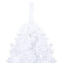 vidaXL Árbol de Navidad preiluminado con luces y bolas blanco 120 cm
