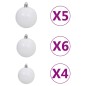 vidaXL Árbol de Navidad preiluminado con luces y bolas blanco 120 cm vidaXL Árbol de Navidad preiluminado con luces y bolas blanco 120 cm