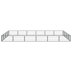vidaXL Jaula perros 20 paneles acero recubierto polvo negro 100x50 cm