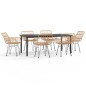vidaXL Juego de comedor de jardín 7 piezas ratán sintético vidaXL Juego de comedor de jardín 7 piezas ratán sintético