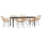vidaXL Juego de comedor de jardín 7 piezas ratán sintético vidaXL Juego de comedor de jardín 7 piezas ratán sintético