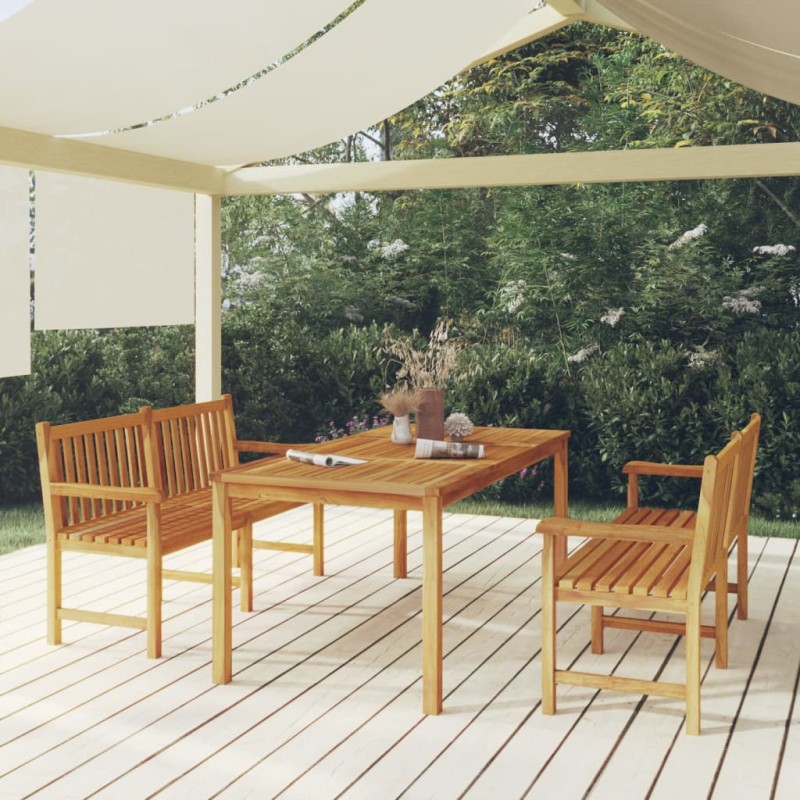 vidaXL Juego de comedor para jardín 3 pzas madera maciza de teca vidaXL Juego de comedor para jardín 3 pzas madera maciza de teca