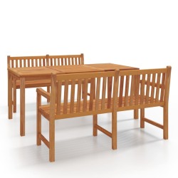 vidaXL Juego de comedor para jardín 3 pzas madera maciza de teca