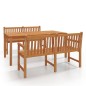 vidaXL Juego de comedor para jardín 3 pzas madera maciza de teca vidaXL Juego de comedor para jardín 3 pzas madera maciza de teca