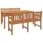 vidaXL Juego de comedor para jardín 3 pzas madera maciza de teca vidaXL Juego de comedor para jardín 3 pzas madera maciza de teca