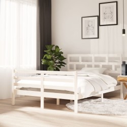 vidaXL Estructura de cama de madera maciza de pino blanco 140x200 cm