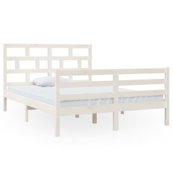 vidaXL Estructura de cama de madera maciza de pino blanco 140x200 cm