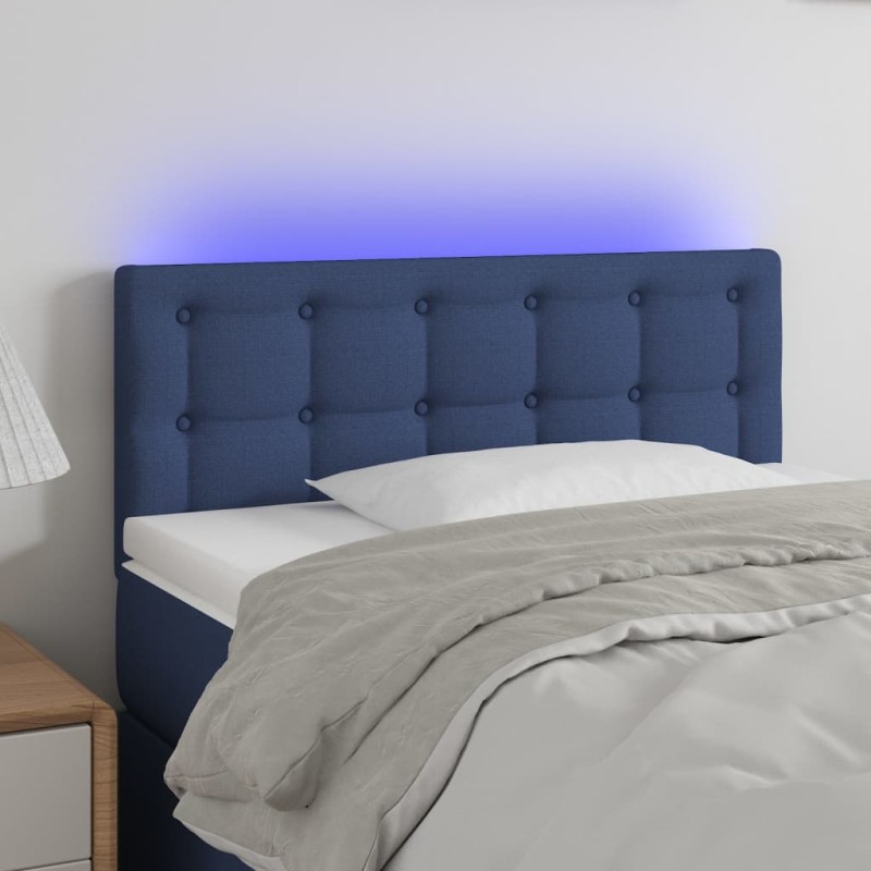 vidaXL Cabecero con LED de tela azul 80x5x78/88 cm vidaXL Cabecero con LED de tela azul 80x5x78/88 cm
