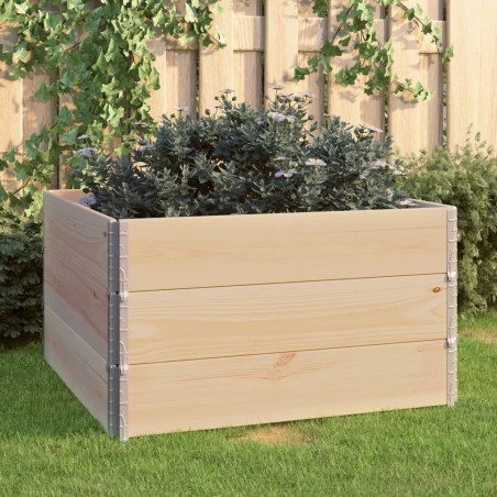 vidaXL Arriates de madera maciza de pino 3 unidades 100x100 cm