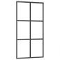 vidaXL Puerta corredera con herrajes ESG vidrio y aluminio 102x205 cm vidaXL Puerta corredera con herrajes ESG vidrio y aluminio 102x205 cm