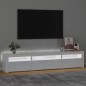 vidaXL Mueble de TV con luces LED blanco brillante 195x35x40 cm vidaXL Mueble de TV con luces LED blanco brillante 195x35x40 cm
