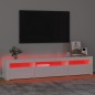 vidaXL Mueble de TV con luces LED blanco brillante 195x35x40 cm vidaXL Mueble de TV con luces LED blanco brillante 195x35x40 cm