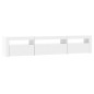 vidaXL Mueble de TV con luces LED blanco brillante 195x35x40 cm vidaXL Mueble de TV con luces LED blanco brillante 195x35x40 cm