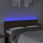 vidaXL Cabecero con LED de tela marrón oscuro 144x5x78/88 cm vidaXL Cabecero con LED de tela marrón oscuro 144x5x78/88 cm