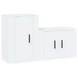 vidaXL Set de muebles de TV 2 piezas madera contrachapada blanco vidaXL Set de muebles de TV 2 piezas madera contrachapada blanco