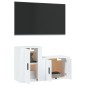 vidaXL Set de muebles de TV 2 piezas madera contrachapada blanco vidaXL Set de muebles de TV 2 piezas madera contrachapada blanco