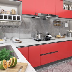 vidaXL Láminas autoadhesivas muebles 2 uds PVC rojo 500x90 cm