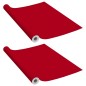vidaXL Láminas autoadhesivas muebles 2 uds PVC rojo 500x90 cm vidaXL Láminas autoadhesivas muebles 2 uds PVC rojo 500x90 cm