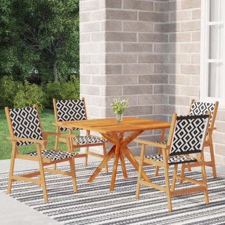 vidaXL Juego de comedor de jardín 5 piezas madera maciza de acacia