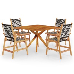 vidaXL Juego de comedor de jardín 5 piezas madera maciza de acacia