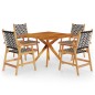 vidaXL Juego de comedor de jardín 5 piezas madera maciza de acacia vidaXL Juego de comedor de jardín 5 piezas madera maciza de acacia
