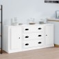 vidaXL Aparadores 3 piezas madera contrachapada blanco vidaXL Aparadores 3 piezas madera contrachapada blanco