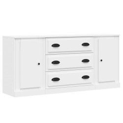 vidaXL Aparadores 3 piezas madera contrachapada blanco