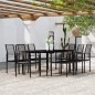 vidaXL Juego de comedor de jardín 9 piezas negro vidaXL Juego de comedor de jardín 9 piezas negro