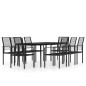 vidaXL Juego de comedor de jardín 9 piezas negro vidaXL Juego de comedor de jardín 9 piezas negro