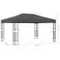 vidaXL Cenador con tira de luces LED 3x4 m tela gris antracita vidaXL Cenador con tira de luces LED 3x4 m tela gris antracita