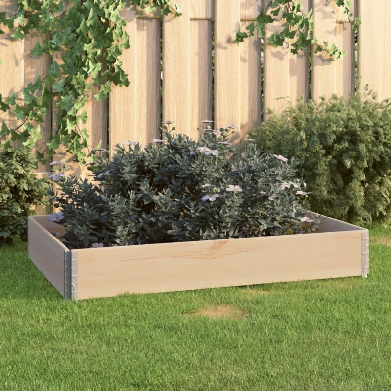 vidaXL Arriate de madera maciza de pino 80x120 cm