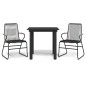 vidaXL Juego de comedor de jardín 3 piezas ratán PVC negro vidaXL Juego de comedor de jardín 3 piezas ratán PVC negro