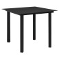 vidaXL Juego de comedor de jardín 3 piezas ratán PVC negro vidaXL Juego de comedor de jardín 3 piezas ratán PVC negro